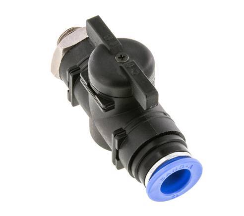 vanne à boule droite à 2 voies 12 mm - G1/4'' plastique/laiton