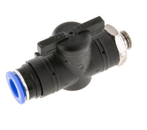 vanne à boule droite à 2 voies 12 mm - G1/4'' plastique/laiton