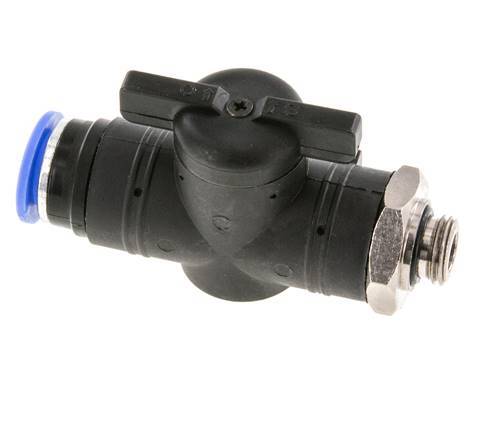 vanne à boule droite à 2 voies 12 mm - G1/4'' plastique/laiton