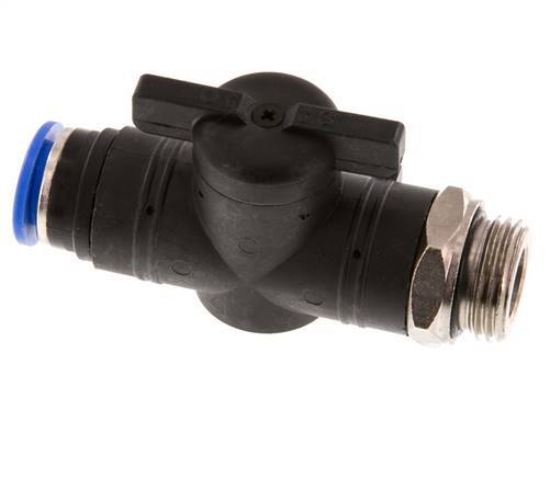 vanne à boule droite à 2 voies 12 mm - G1/2'' plastique/laiton