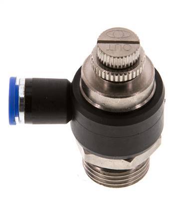 Coude de sortie de compteur du silencieux Flow Control 8 mm - G1/2'' laiton/PA 66