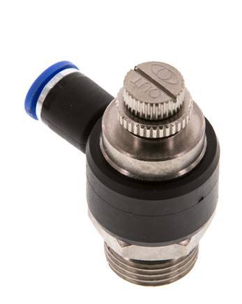 Coude de sortie de compteur du silencieux Flow Control 8 mm - G1/2'' laiton/PA 66