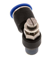 Coude de sortie de compteur du silencieux Flow Control 12 mm - R1/4'' Brass/PA 66