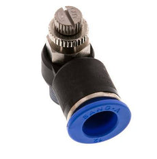Coude de sortie de compteur du silencieux Flow Control 12 mm - R1/4'' Brass/PA 66
