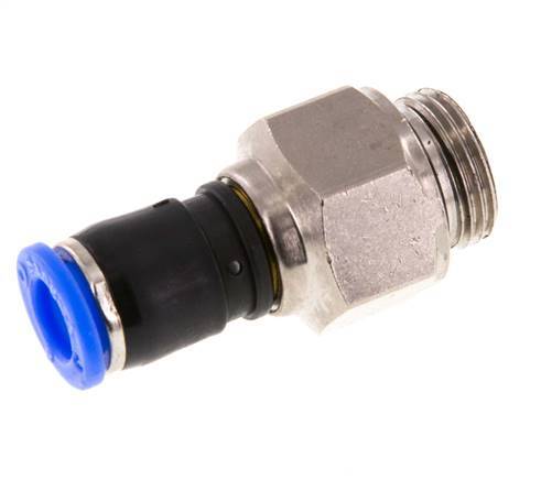 8mm & G3/8'' Joint Tournant Filetages mâles Push-In Laiton Nickele/PBT NBR Rotatif