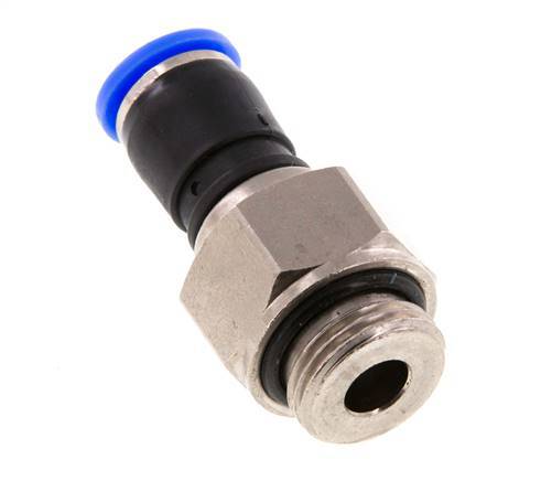 8mm & G3/8'' Joint Tournant Filetages mâles Push-In Laiton Nickele/PBT NBR Rotatif