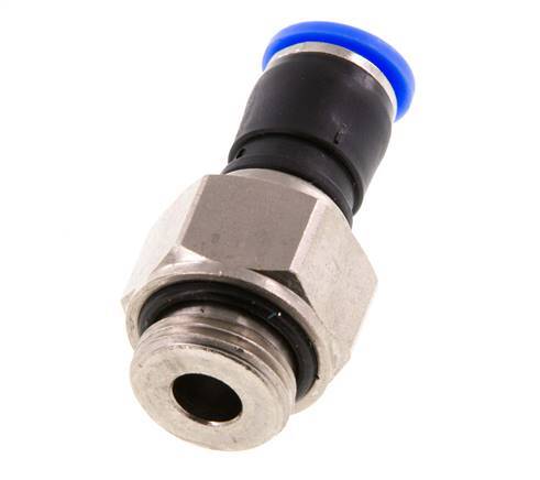 8mm & G3/8'' Joint Tournant Filetages mâles Push-In Laiton Nickele/PBT NBR Rotatif