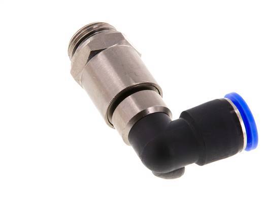 coude 12mm & G1/2'' Joint rapide pivotant Filets mâles à enfoncer Laiton nickele/PBT NBR Rotatif