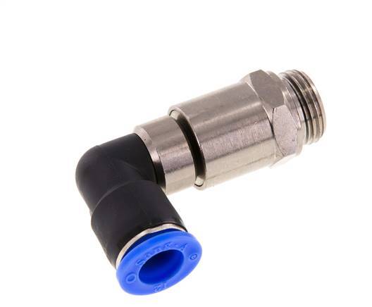 coude 12mm & G1/2'' Joint rapide pivotant Filets mâles à enfoncer Laiton nickele/PBT NBR Rotatif