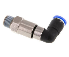 coude 8mm & R1/4'' Joint rapide pivotant Filets mâles Push-In Laiton nickele/PBT NBR Rotatif
