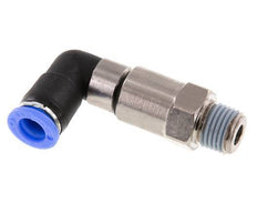 coude 8mm & R1/4'' Joint rapide pivotant Filets mâles Push-In Laiton nickele/PBT NBR Rotatif