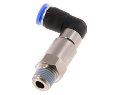 coude 8mm & R1/4'' Joint rapide pivotant Filets mâles Push-In Laiton nickele/PBT NBR Rotatif