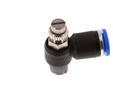 Coude de sortie de compteur du silencieux Flow Control 8 mm - R1/8'' laiton/PA 66