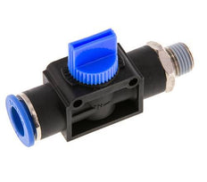 vanne manuelle d'arrêt à 3/2 voies 12 mm - R1/4'' Plastique/laiton Filetage côté ventilation