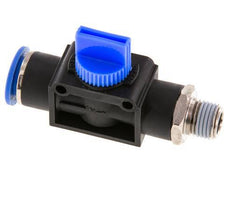 3/2-Way Shut-Off Hand Valve 12 mm - R1/4'' Plastic/Brass Thread-side venting