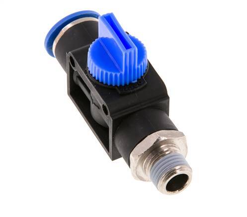 3/2-Way Shut-Off Hand Valve 12 mm - R1/4'' Plastic/Brass Thread-side venting