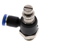 Coude de sortie de compteur du silencieux Flow Control 4 mm - G1/8'' laiton/PA 66