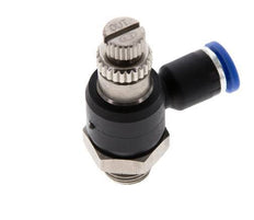 Coude de sortie de compteur du silencieux Flow Control 4 mm - G1/8'' laiton/PA 66