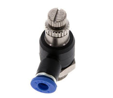 Coude de sortie de compteur du silencieux Flow Control 4 mm - G1/8'' laiton/PA 66