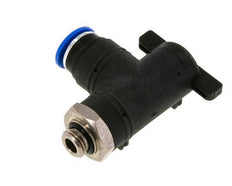 vanne à bille coudée à 2 voies 12 mm - G1/4'' plastique/laiton