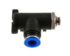 vanne à bille coudée à 2 voies 12 mm - G1/4'' plastique/laiton