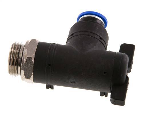 vanne à bille coudée à 2 voies 10 mm - G1/2'' plastique/laiton