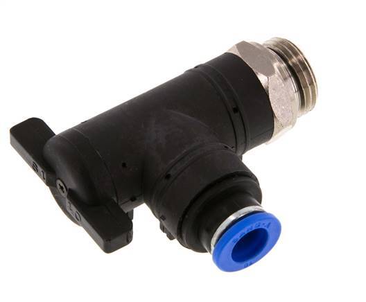 vanne à bille coudée à 2 voies 10 mm - G1/2'' plastique/laiton
