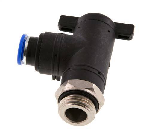 vanne à bille coudée à 2 voies 10 mm - G1/2'' plastique/laiton