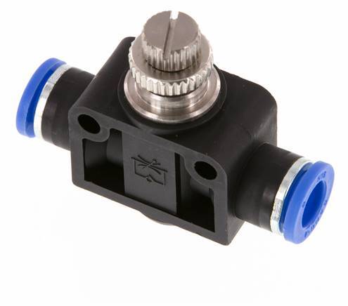 Silencieux de contrôle du débit droit 8 mm laiton/PA 66