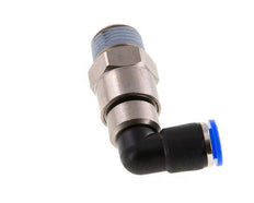 coude 10mm & R1/2'' Joint rapide pivotant Filets mâles Push-In Laiton nickele/PBT NBR Rotatif