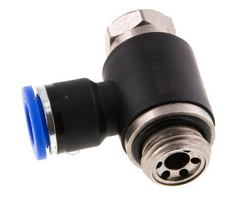 Coude de sortie du compteur du silencieux de contrôle du débit 10 mm - G3/8'' Laiton/PA 66 Vis à fente