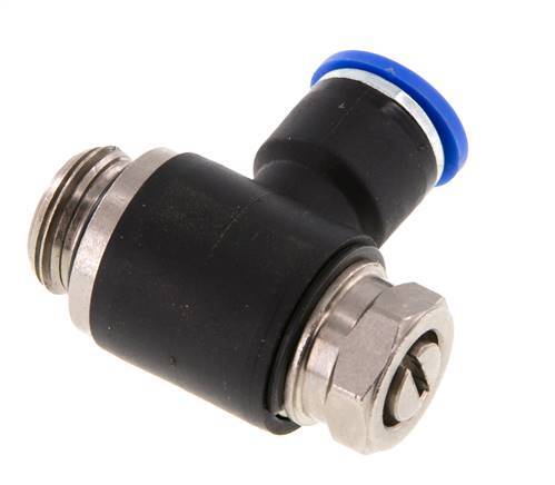 Coude de sortie du compteur du silencieux de contrôle du débit 10 mm - G3/8'' Laiton/PA 66 Vis à fente