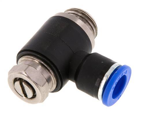 Coude de sortie du compteur du silencieux de contrôle du débit 10 mm - G3/8'' Laiton/PA 66 Vis à fente