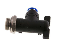 vanne à bille coudée à 2 voies 6 mm - G3/8'' plastique/laiton