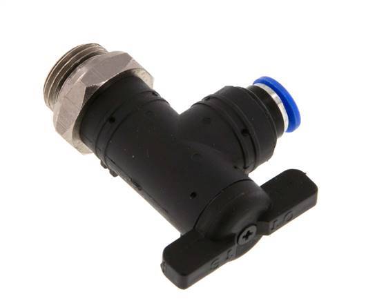 vanne à bille coudée à 2 voies 6 mm - G3/8'' plastique/laiton