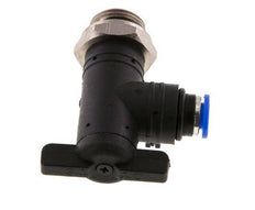 vanne à bille coudée à 2 voies 6 mm - G3/8'' plastique/laiton