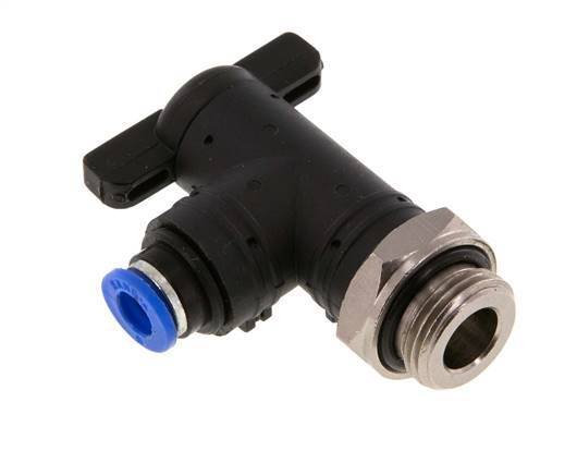 vanne à bille coudée à 2 voies 6 mm - G3/8'' plastique/laiton