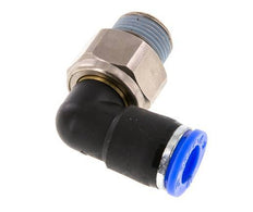 coude 10mm & R3/8'' Joint pivotant Filets mâles à enfoncer Laiton nickele/PBT NBR Rotatif