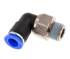 coude 10mm & R3/8'' Joint pivotant Filets mâles à enfoncer Laiton nickele/PBT NBR Rotatif