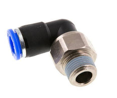 coude 10mm & R3/8'' Joint pivotant Filets mâles à enfoncer Laiton nickele/PBT NBR Rotatif