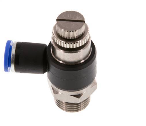 Coude de sortie du compteur du silencieux Flow Control 8 mm - G3/8'' laiton/PA 66