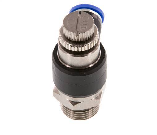 Coude de sortie du compteur du silencieux Flow Control 8 mm - G3/8'' laiton/PA 66