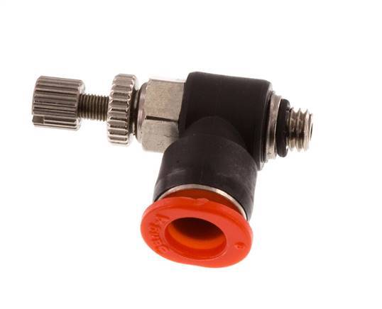 Coude d'entrée pour silencieux 6 mm - M5 laiton/PBT