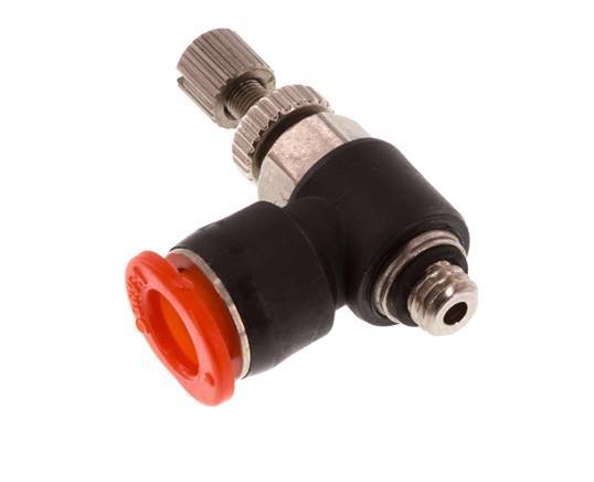 Coude d'entrée pour silencieux 6 mm - M5 laiton/PBT