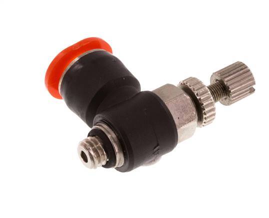 Coude d'entrée pour silencieux 6 mm - M5 laiton/PBT