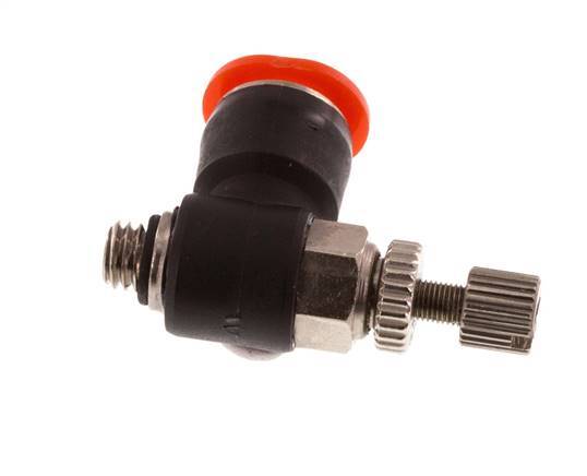 Coude d'entrée pour silencieux 6 mm - M5 laiton/PBT