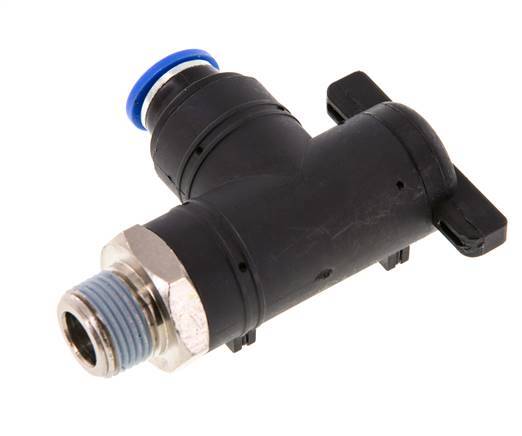 robinet à bille coudé à 2 voies 10 mm - R3/8'' Plastique/laiton