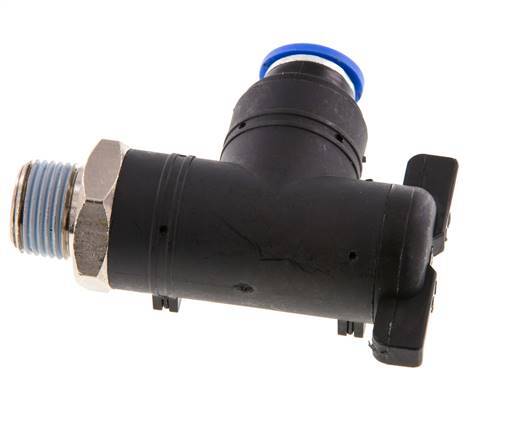 robinet à bille coudé à 2 voies 10 mm - R3/8'' Plastique/laiton