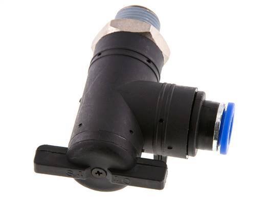 robinet à bille coudé à 2 voies 10 mm - R3/8'' Plastique/laiton