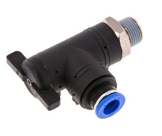 robinet à bille coudé à 2 voies 10 mm - R3/8'' Plastique/laiton